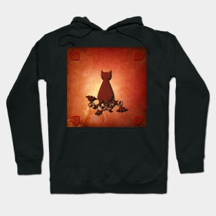 The cat with decorative flowers Hoodie